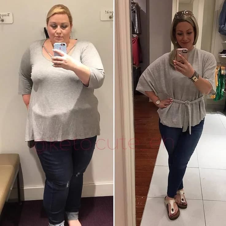Megan, age 35: before photo on the left and after photo on the right